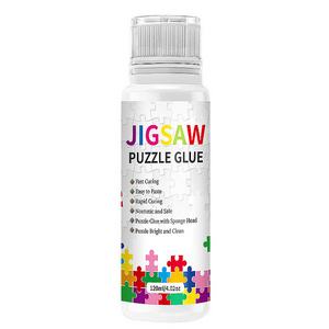 120 ML Puzzle Glue with Sponge Head, Puzzle Glue Clear Firm,Water-Soluble Special Craft Puzzle Glue, Non-Toxic and Quick Dry