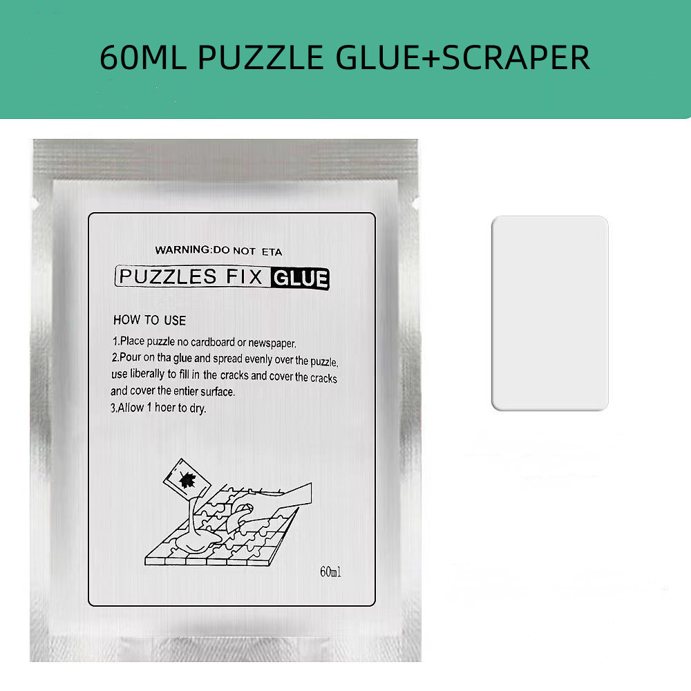 Quick Drying, Bright and Water-Soluble Puzzle Glue fits for 500/1000 Pieces Jigsaw Puzzles, Frame, Puzzle Accessories