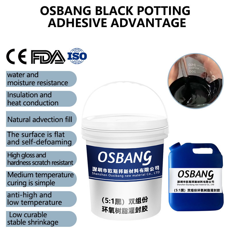 Potting Adhesive for Industrial Circuit Board Solar Panels 1 Set Electronic Potting Glue Transparent 5:1 Epoxy Resin UV Resin