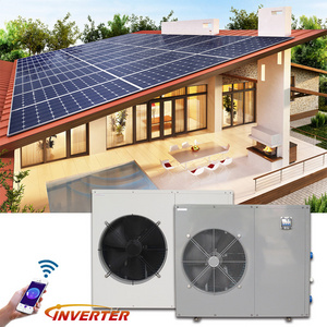 Solar panel dc inverter system heat pump air source heater chiller for swimming pool spa