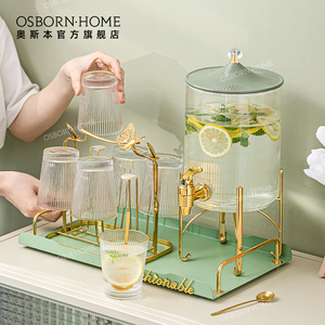 OSBORN Light luxury Custom logo glass kettle drink beverage dispenser coffee & tea sets storage bottles with lid