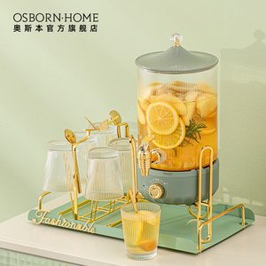 OSBORN Europe Heatable constant temperature glass Beverage tea water milk dispenser Kettle set with Electric heating furnace