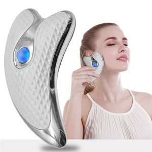 Facial Massager Microcurrent Gua Sha Scraping Plate Electric Vibrating Massage Tool