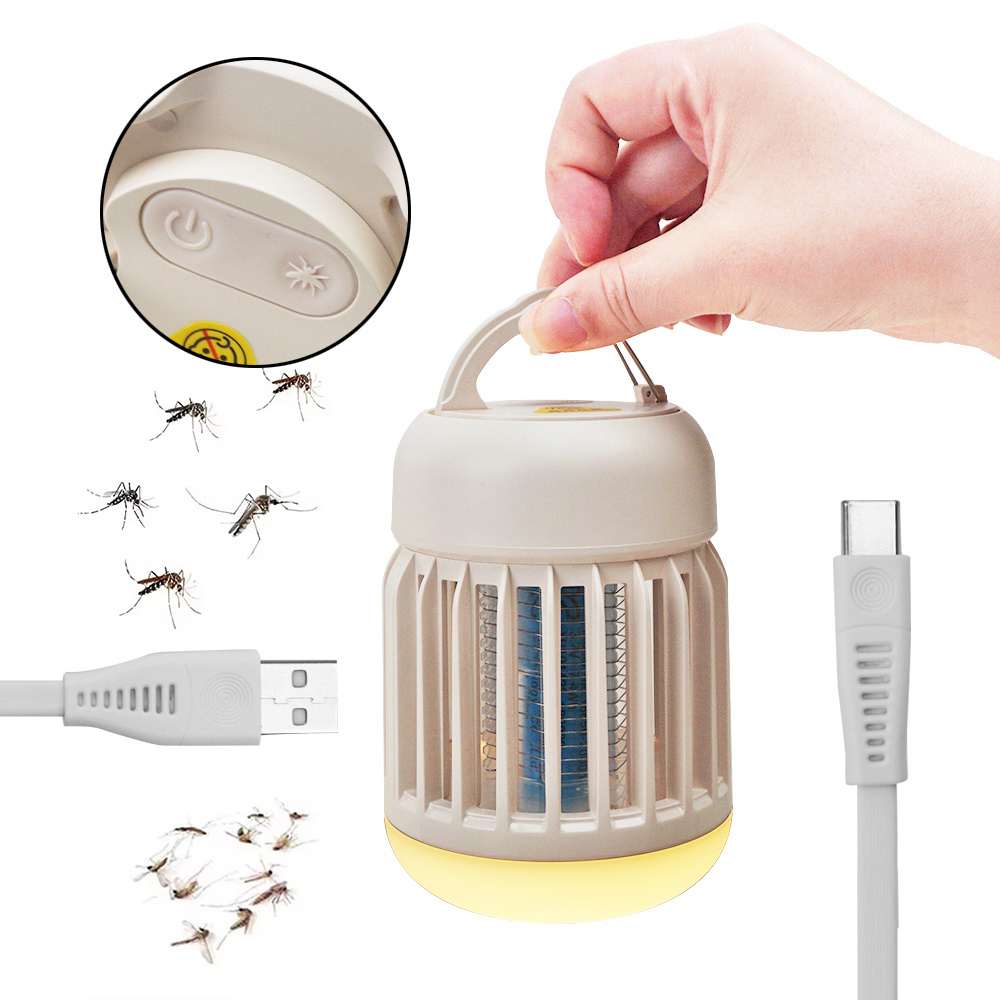 Bug Zapper Rechargeable Mosquito and Fly Killer,USB LED Light Trap Portable Cordless Electric Mosquito Zappers Killer Lamp