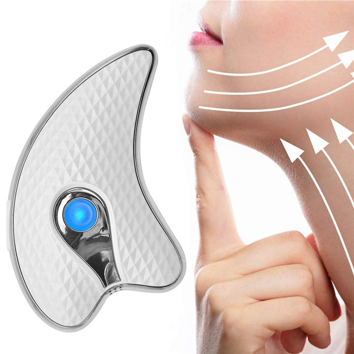 Facial Massager Microcurrent Gua Sha Scraping Plate Electric Vibrating Massage Tool