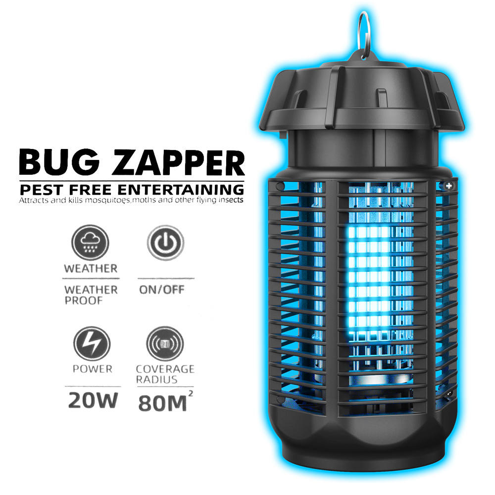 Low-Noise USB Powered Electronic UV LED Mosquito Killer Trap Mosquito Killing Lamp For Garden Household Breeding 20W Power Rain