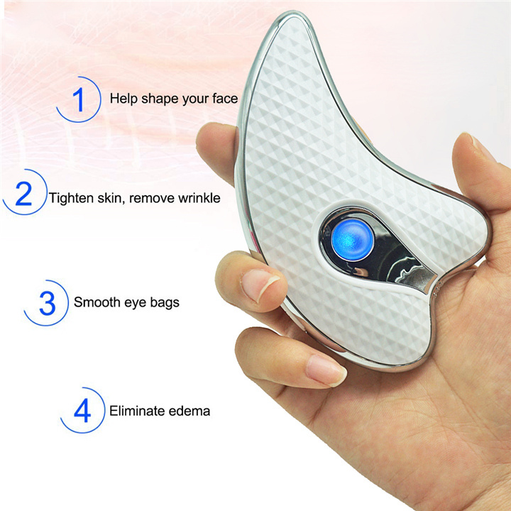 Facial Massager Microcurrent Gua Sha Scraping Plate Electric Vibrating Massage Tool