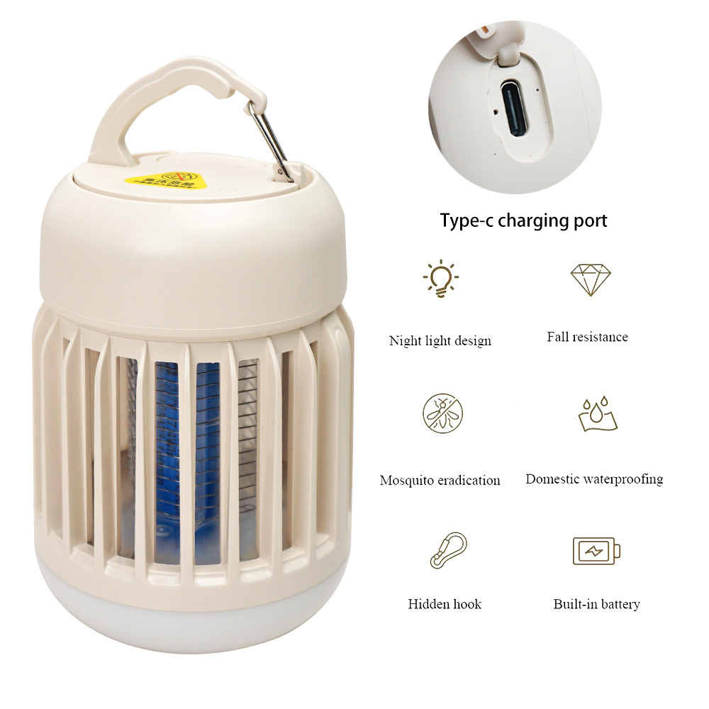 Bug Zapper Rechargeable Mosquito and Fly Killer,USB LED Light Trap Portable Cordless Electric Mosquito Zappers Killer Lamp