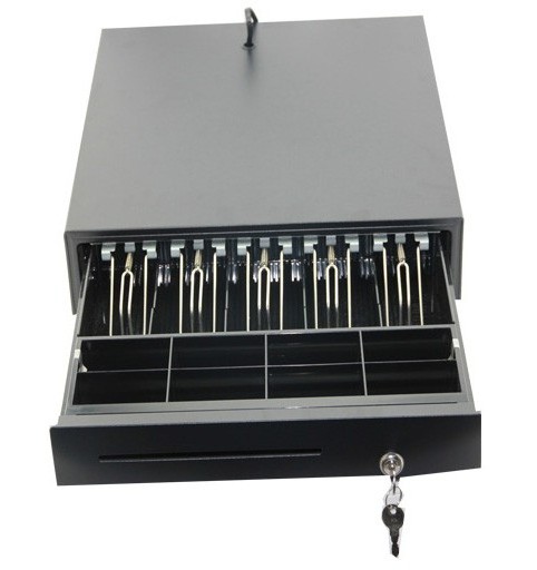 Black Heavy Duty Manual Cash Drawer 5 Bills & 8 Coins Removable cash Tray/Till