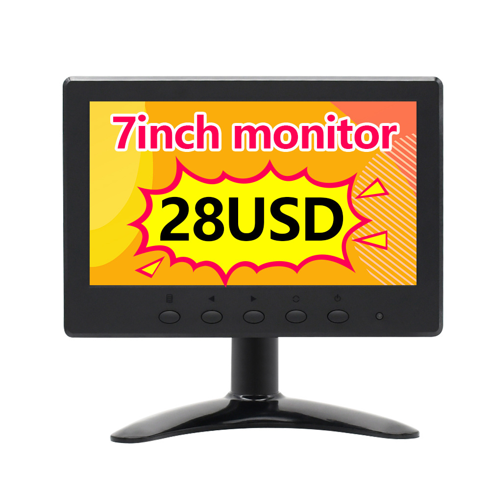 Mini Tv Car Lcd Reverse Rear View Monitor Factory Wholesale OEM Design Reversing 7 Inch LED Black for Business Desktop TFT 300:1