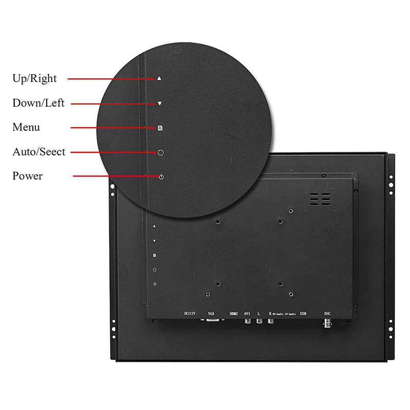 Security Video Surveillance Display Monitors / Hd Bnc Vga Input Industrial 15 17 Inch Lcd Monitor