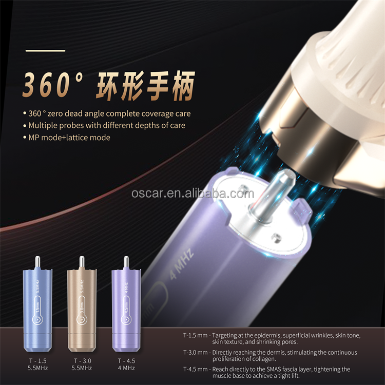 3 Handles 10 Cartridge Vmax 360 Booster 7d Machine HAIFU Ultrasonic Beauty Machine