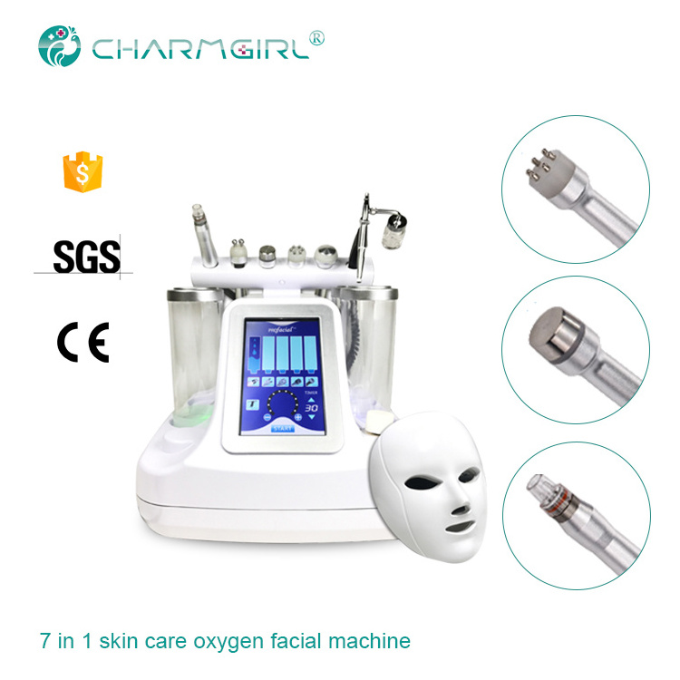 7 in 1 galvanic oxigen hydroo water dermabrasion facial beauty instrument machine