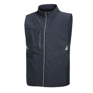 Men's Windproof Soft Fleece Lined Vest Sleeveless Jacket Full-Zip Outerwear Vest with Pockets