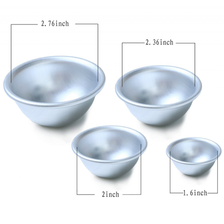 1.77in 2.16in 2.55inch Custom Stainless Steel Metal Bath Bomb Mold