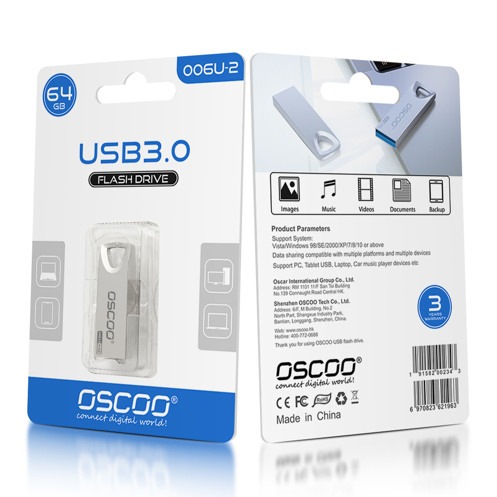 OSCOO Factory Pendrive 2GB 4GB 8GB 16GB 32GB 64GB 128GB Customized USB3.0 Key USB2.0 flash drive for computer Memorias USB Stick