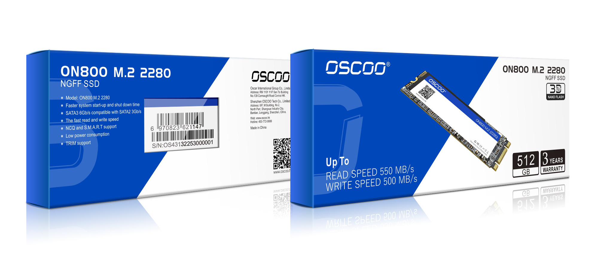 OSCOO Factory  Wholesale  solid state drives M.2 SSD 256GB SSD hard  drives NGFF SSD M.2 2280 disk for desktop or laptop