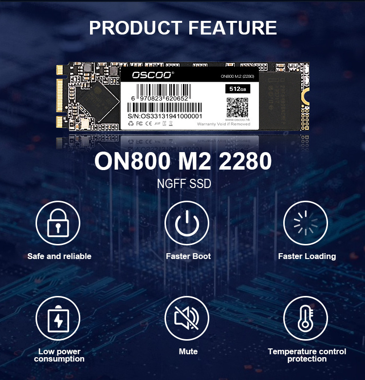 OSCOO Factory  Wholesale  solid state drives M.2 SSD 256GB SSD hard  drives NGFF SSD M.2 2280 disk for desktop or laptop