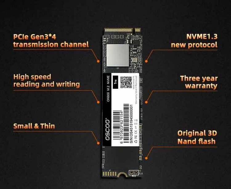 Factory Wholesale M.2 PCIe3.0 x4 SSD Hard Drives 1TB 2TB Speed Up to 3500MB/s New Trend Disque Dur Solid 512GB 256GB 128GB Disc