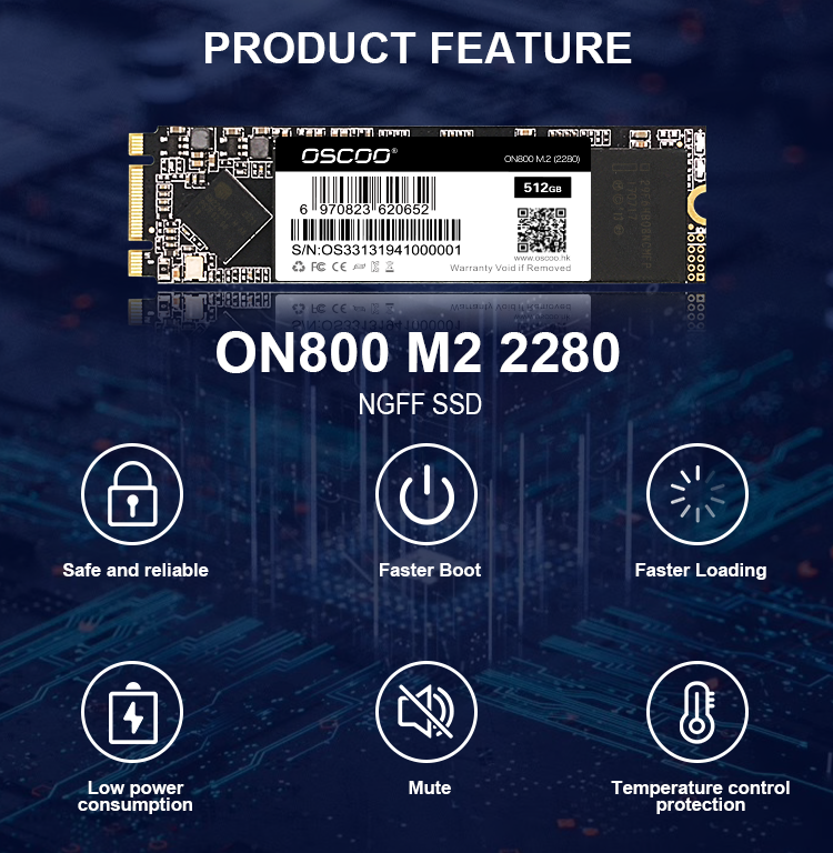 OSCOO Factory  Wholesale  solid state drives M.2 SSD 256GB SSD hard  drives NGFF SSD M.2 2280 disk for desktop or laptop