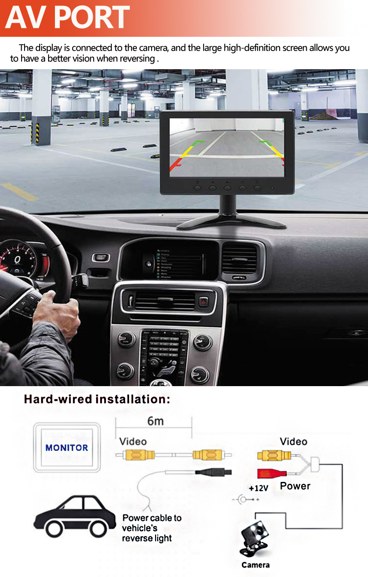 Supplier Lcd Led 7 Inch Monitor Mini Small HDMI VGA AV BNC Interface Car 7 inch HD Desktop Small Monitor for Camera/Bus