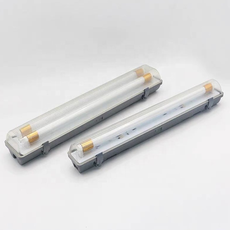 T8 2 Feet Fluorescent Three-proof Lamp Ip65 Pc Cover Abs Bottom Waterproof Lamp Led Batten