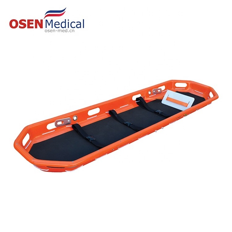 High altitude lifting PE plastic basket stretcher, outdoor integrated fire rescue stretcher, marine rescue boat shaped stretcher