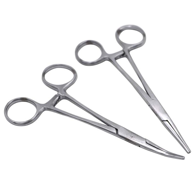 Stainless Steel 14/16/18cm Medical Dental Surgical Needle Holder Hemostatic Forceps Clamp Straight/Elbow Surgical Tool