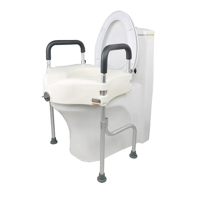 Height adjustable bathroom raised toilet seat for the elderly and disabled&toilet support handrail Bathroom Rails Armrest Toilet