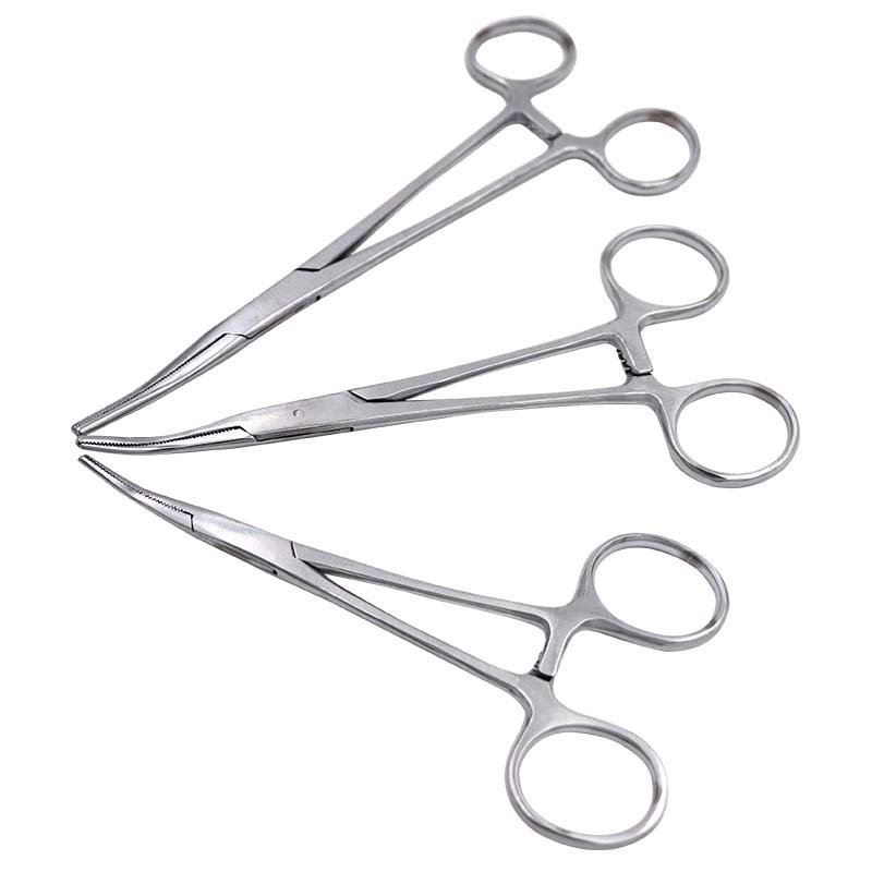 Stainless Steel 14/16/18cm Medical Dental Surgical Needle Holder Hemostatic Forceps Clamp Straight/Elbow Surgical Tool