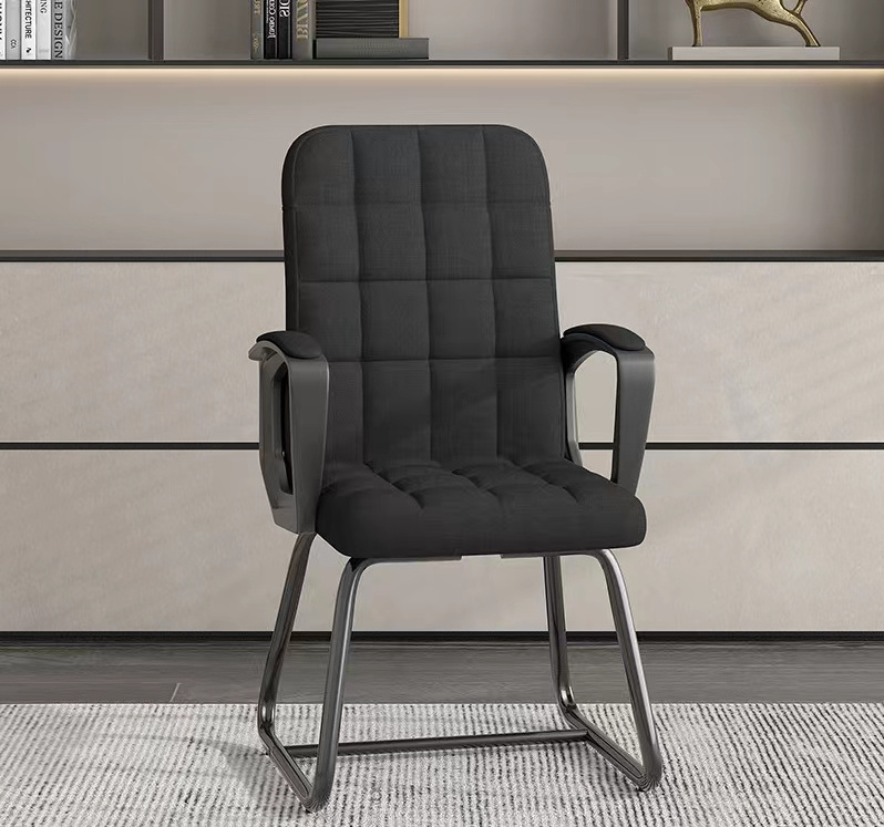 Simple meeting room chair Home bow chair Computer chair Black sedentary backrest stool