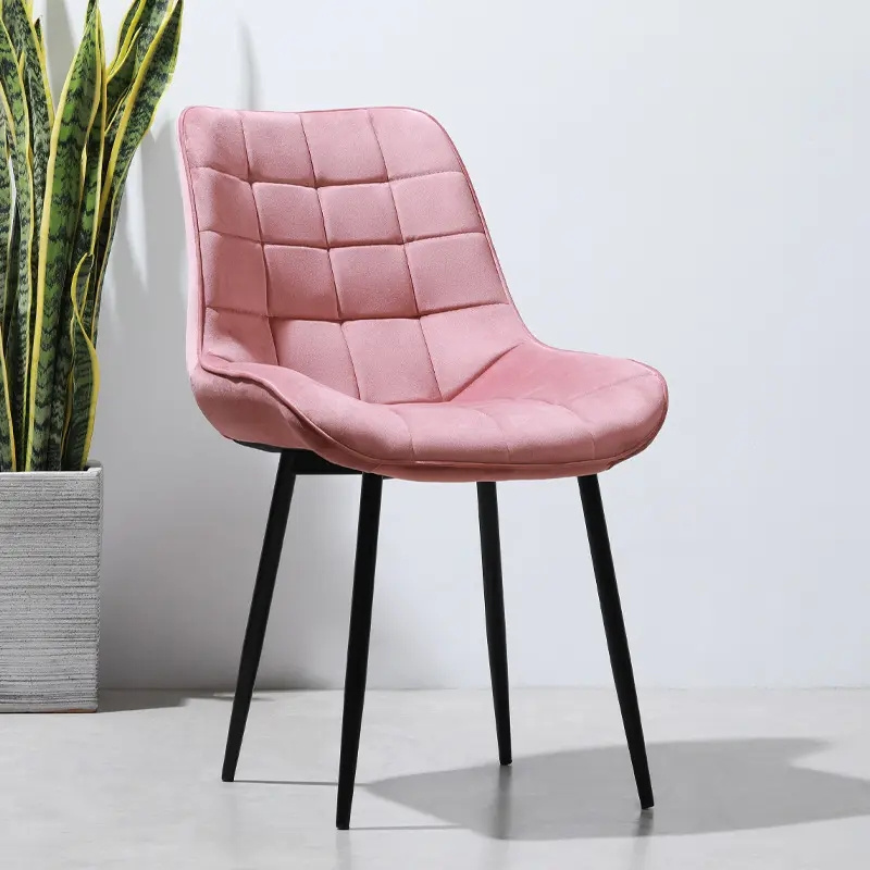 Unique velvet chair chaise lounge bedroom chairs set sillas de comedor fabric cafe upholstered dining chair for living roomU