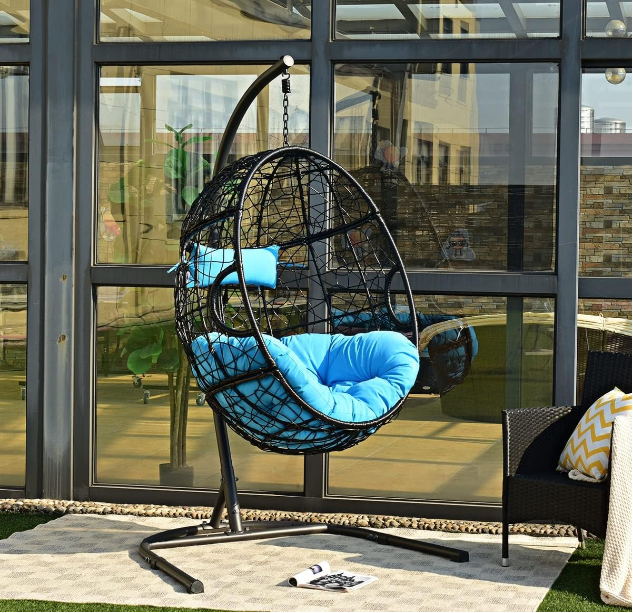 Custom single removable indoor-outdoor cradle swing chair