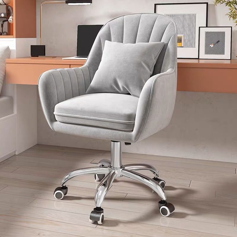 velvet low back office chair