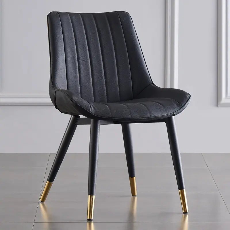 metal modern chairs for hotel black and mustard leather dinning chair's geniuin leather chair restaurant