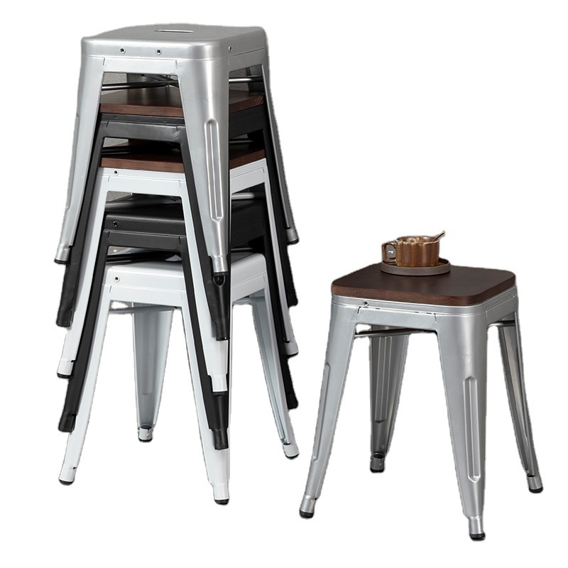 Heavy Duty Steel 24 and 30inches Industrial Hand made Stackable Vintage Metal Bar High Chair Counter Stool for Kitchen