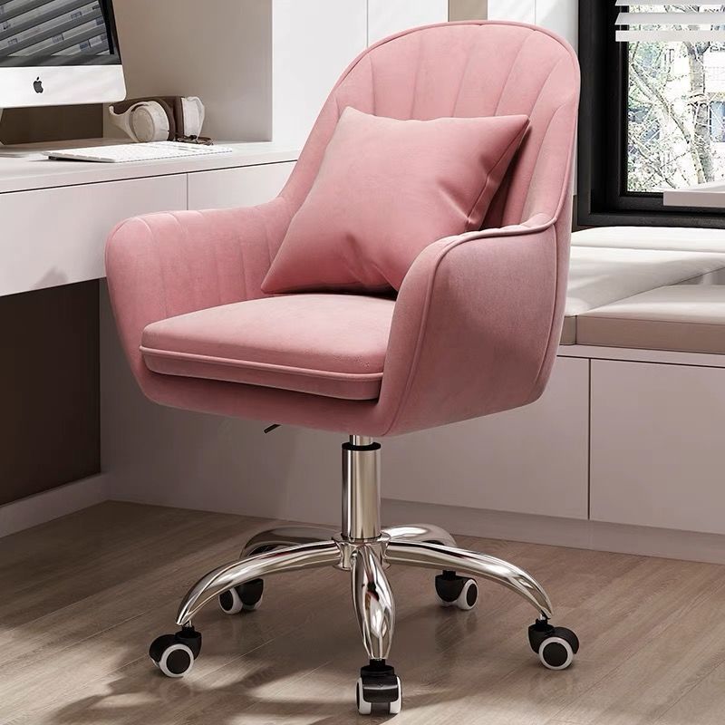 velvet low back office chair