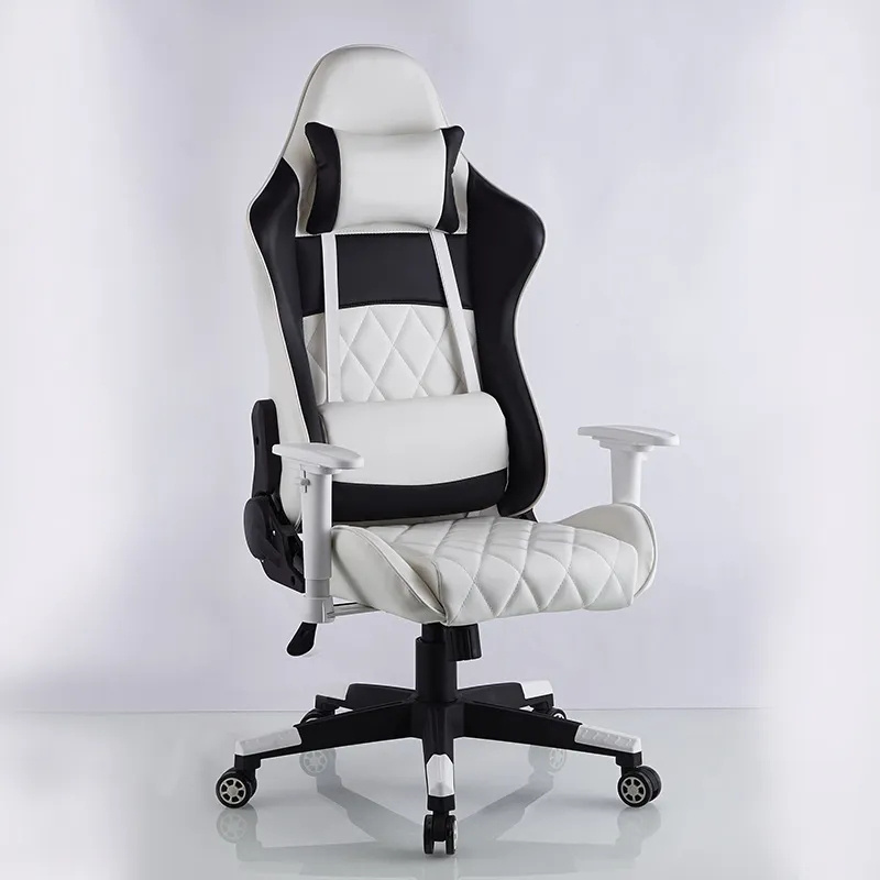 Cheap Ddp Full White Pu Leather Computer Pc Game Chair Silla Gamer Led Rgb Racing Massage Gaming Chair With Lights And Speakers