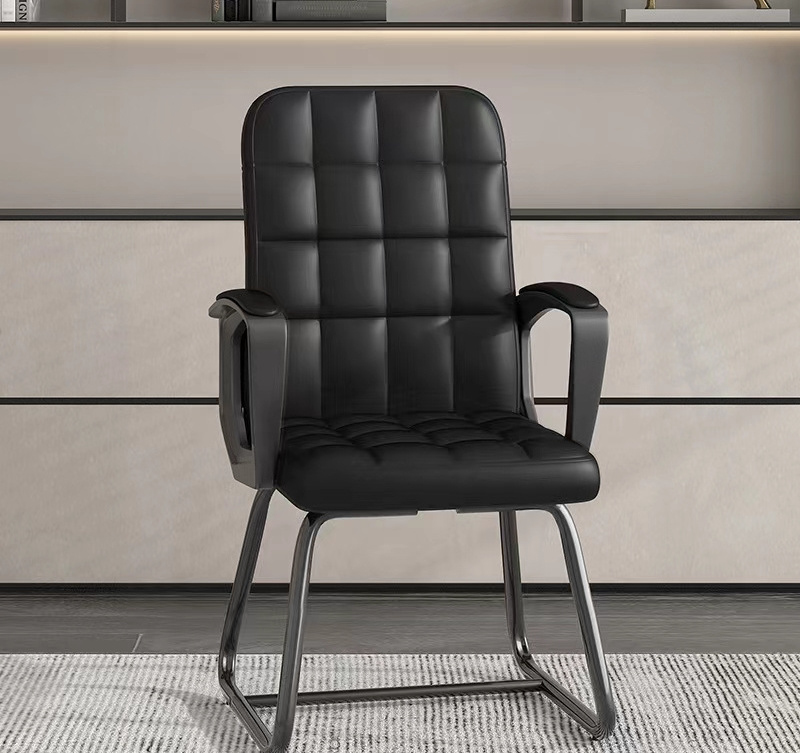 Simple meeting room chair Home bow chair Computer chair Black sedentary backrest stool