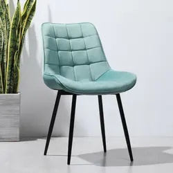 Unique velvet chair chaise lounge bedroom chairs set sillas de comedor fabric cafe upholstered dining chair for living roomU