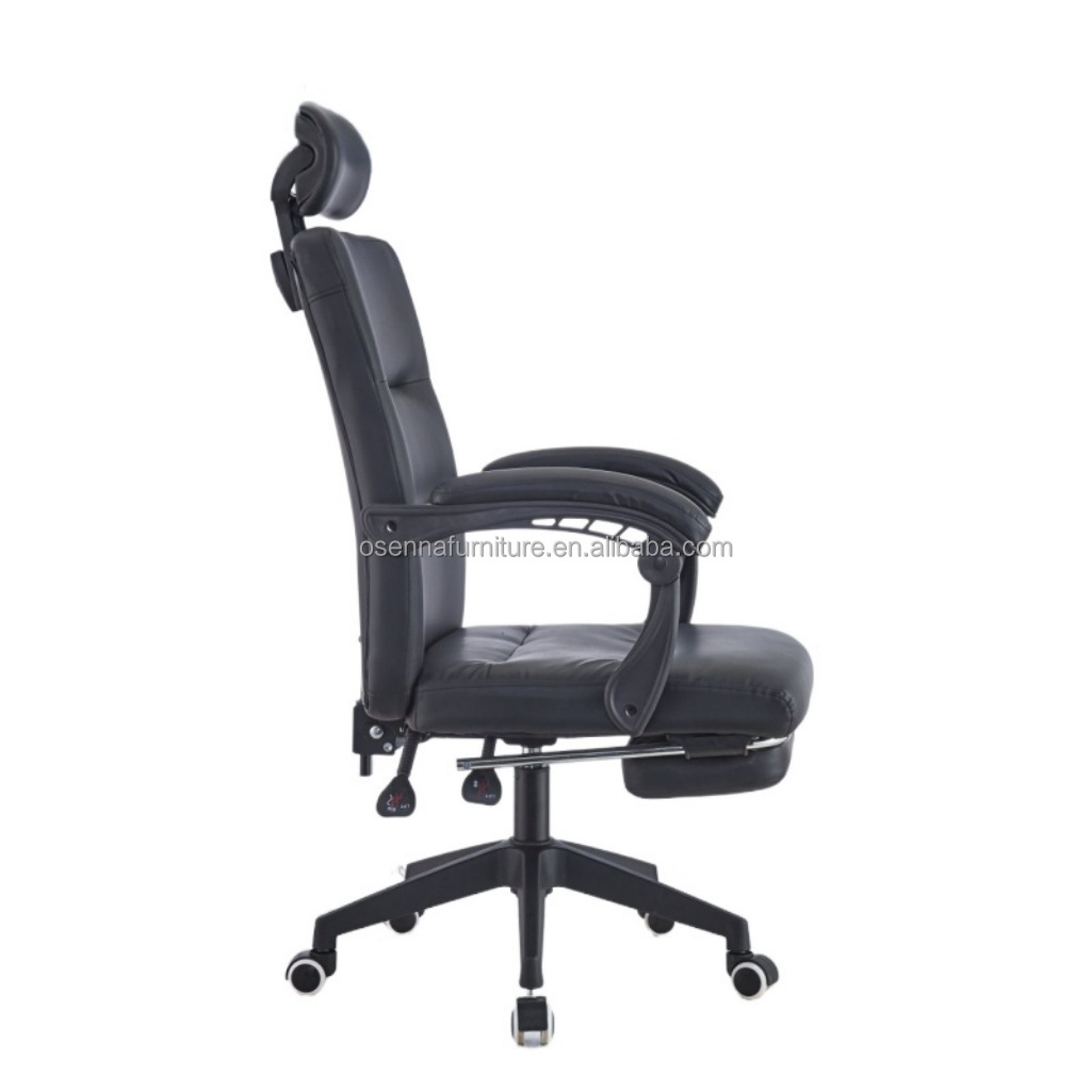 genuine real leather arm reclining office chair