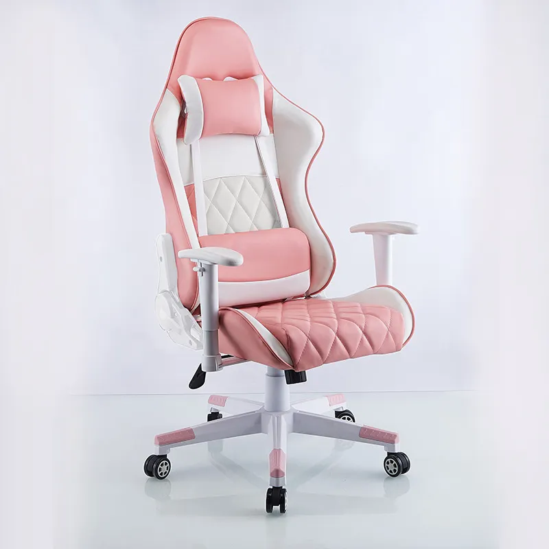 Cheap Ddp Full White Pu Leather Computer Pc Game Chair Silla Gamer Led Rgb Racing Massage Gaming Chair With Lights And Speakers