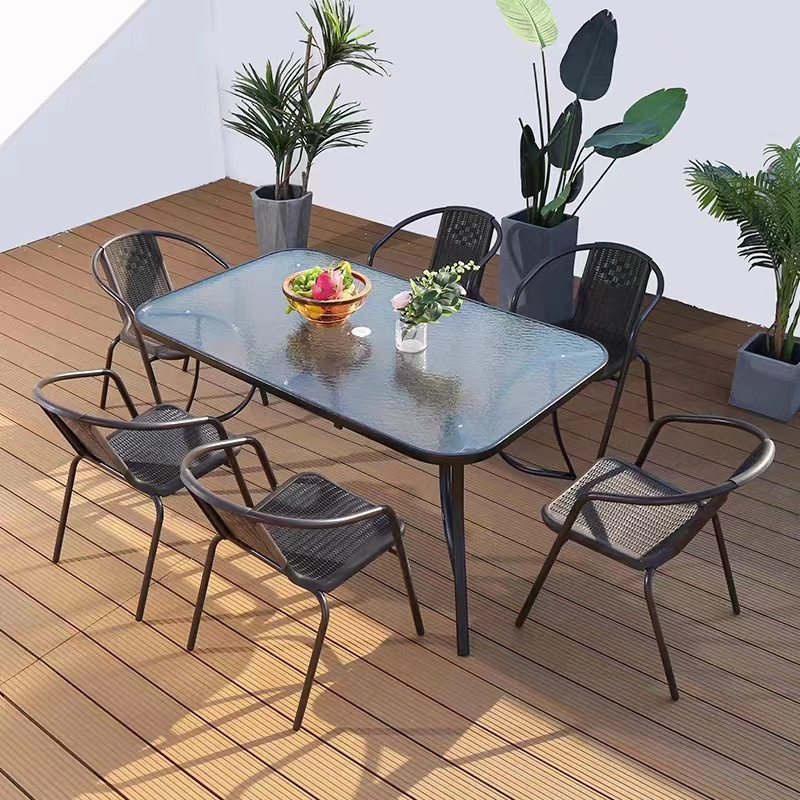 Wholesale Plastic Rattan Chair Garden Metal Frame Leisure Chair Sillas