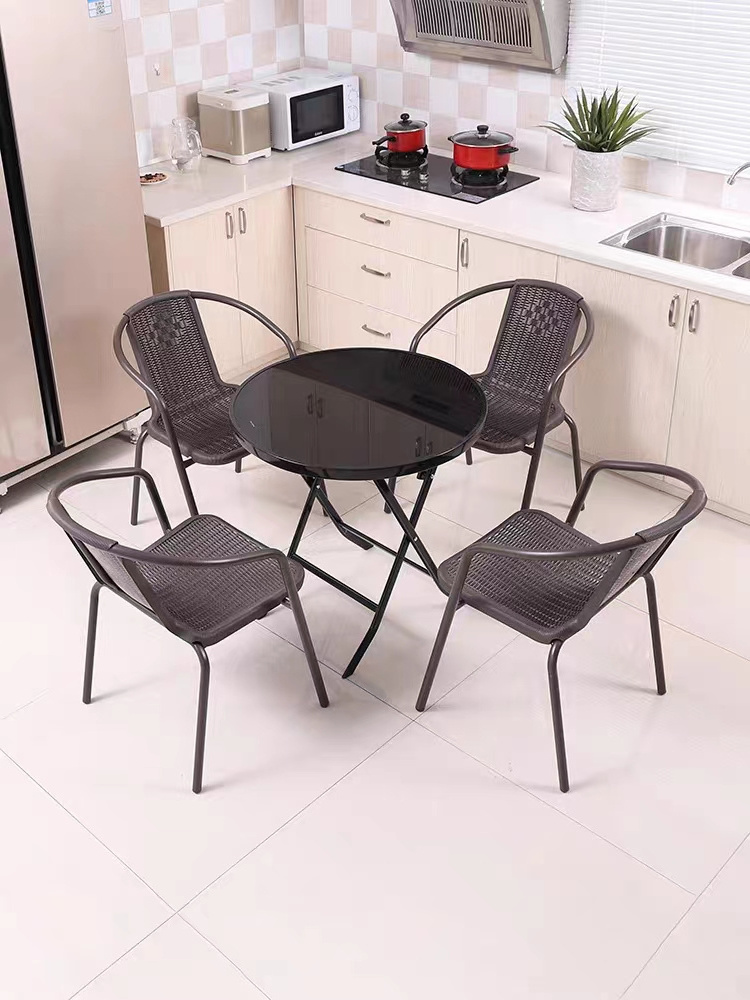 Wholesale Plastic Rattan Chair Garden Metal Frame Leisure Chair Sillas