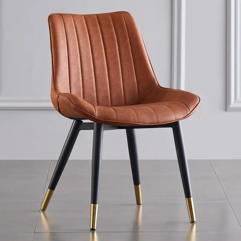 metal modern chairs for hotel black and mustard leather dinning chair's geniuin leather chair restaurant