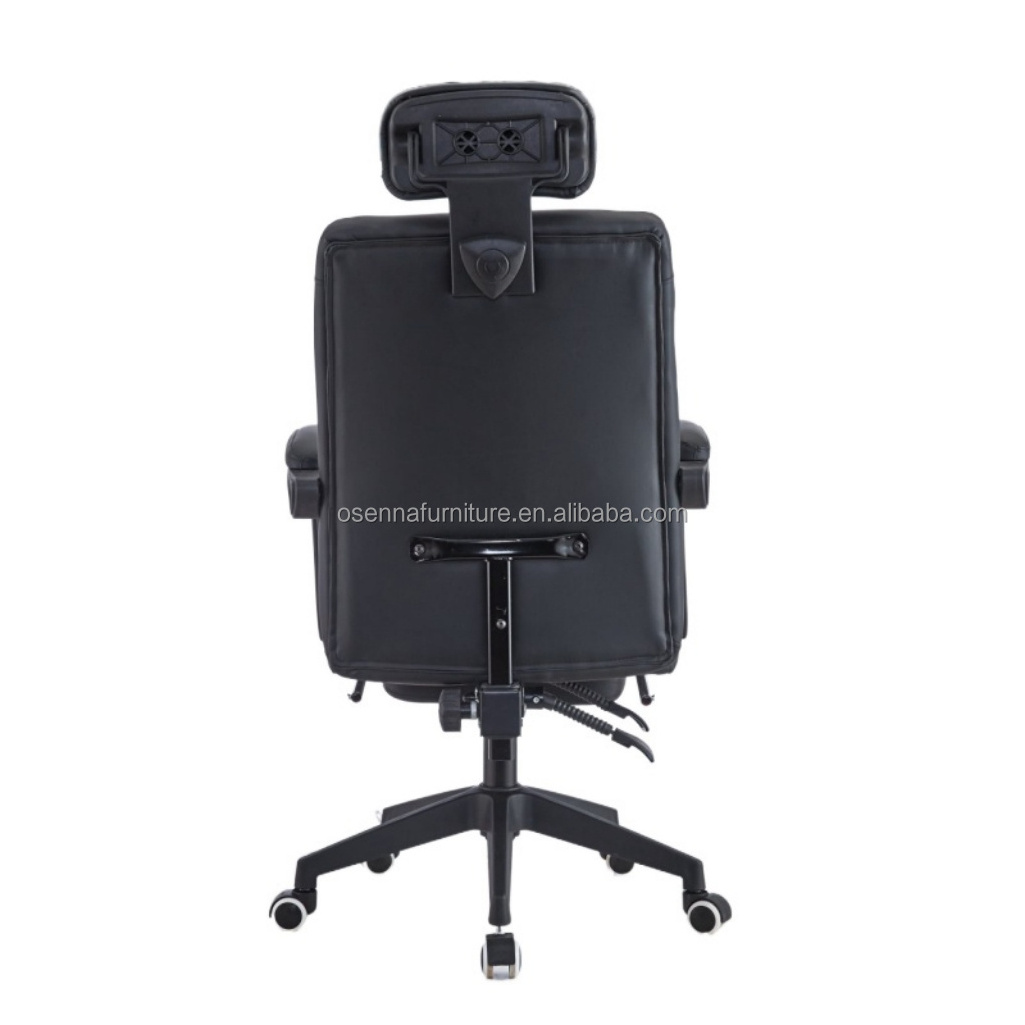 genuine real leather arm reclining office chair