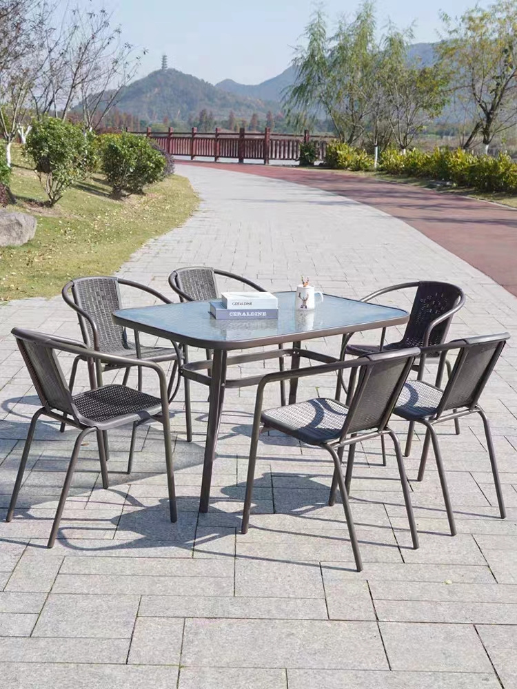 Wholesale Plastic Rattan Chair Garden Metal Frame Leisure Chair Sillas