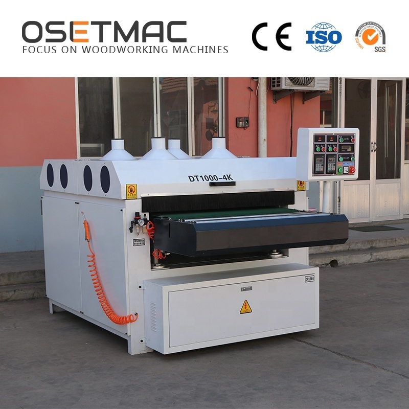 OSETMAC Woodworking Automatic Brush Sanding Machine DT1000-4K for Veneer Grinding Solid Wood Sanding