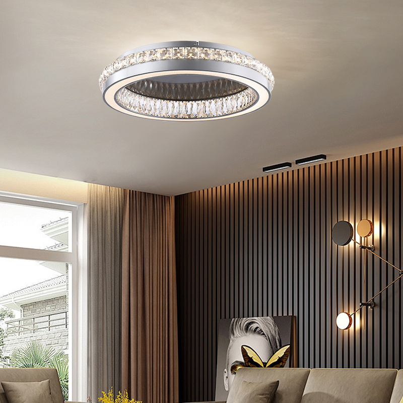 Metals Round Hotel Living Dining Silver Crystal Fixtures Modern Recessed