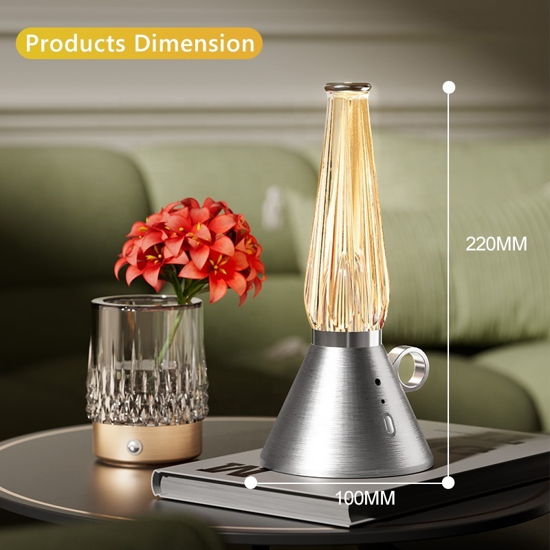 Decoration night golden table lamp touch sensor 1.5W dimmable restaurant rechargeable novelty table lamps